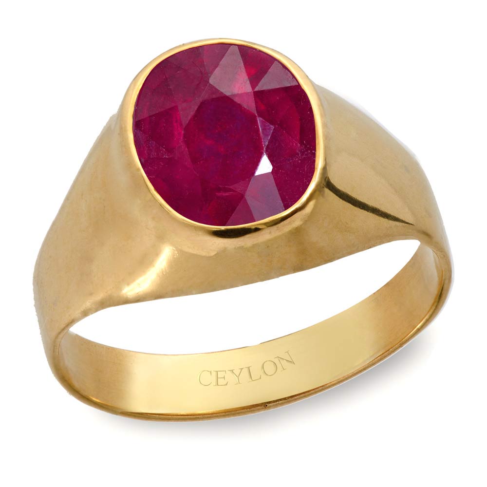 Buy SIDHARTH GEMS Certified Ruby (Manik) 10.00 carats 92.5 Sterling Silver  Gold Plated Ring Natural Ruby Gemstone Ring for Men's and Women's at  Amazon.in